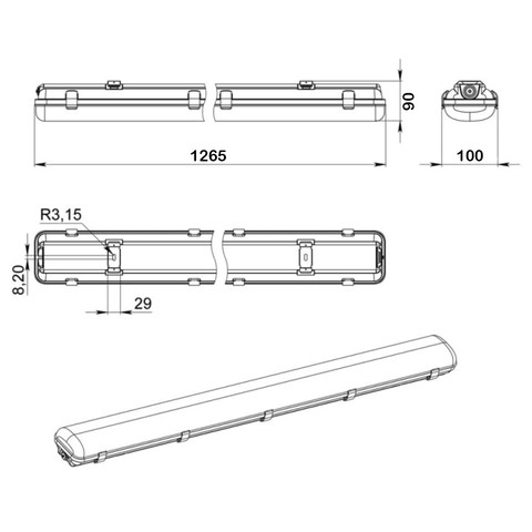 Светильник айсберг 76W 9500Lm 5000K 220V ЛСП-РФ-276 CSVT IP65 фото 6
