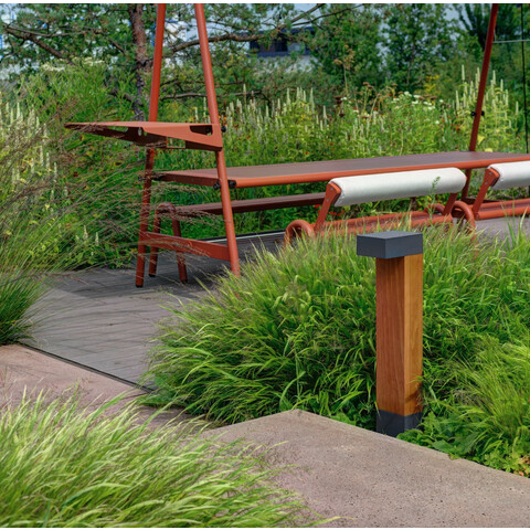 Уличный торшер Woody Mini 5Вт 725мм IP65 под дерево фото 2