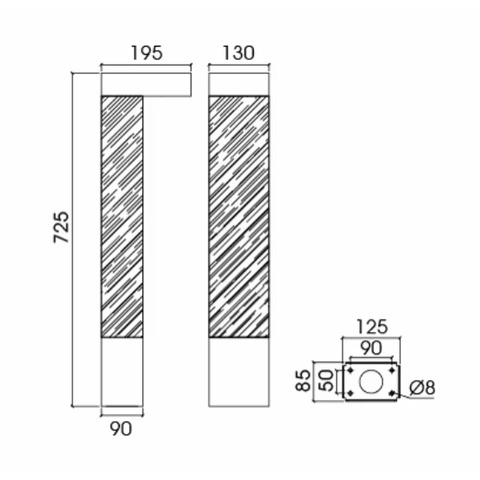 Уличный торшер Woody Mini 5Вт 725мм IP65 под дерево фото 4