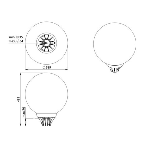 Светильник уличный шар светодиодный 50 Вт EL-MAGIC-50 Белый IP65 фото 3