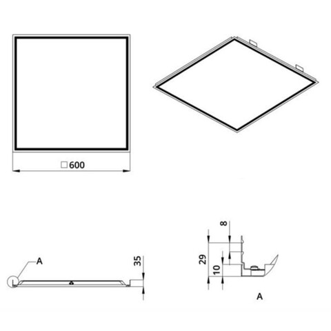 Светильник Clip-In IP54 600х600 40Вт LED ОФИС-40 фото 5